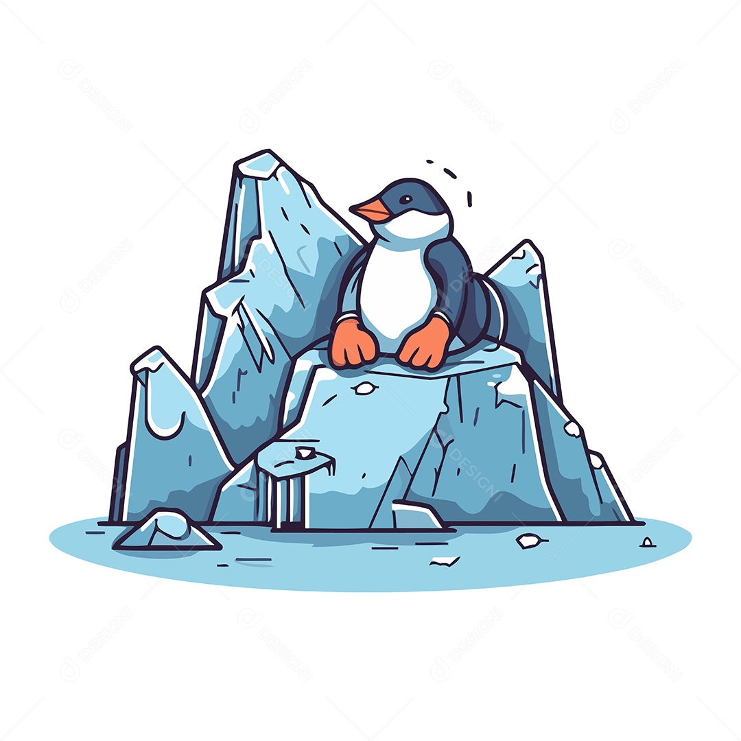 Pinguim Desenho Animado Ilustração Vetor EPS