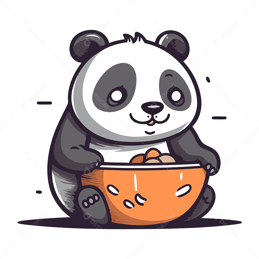 Panda Desenho Animado Ilustração Vetor EPS