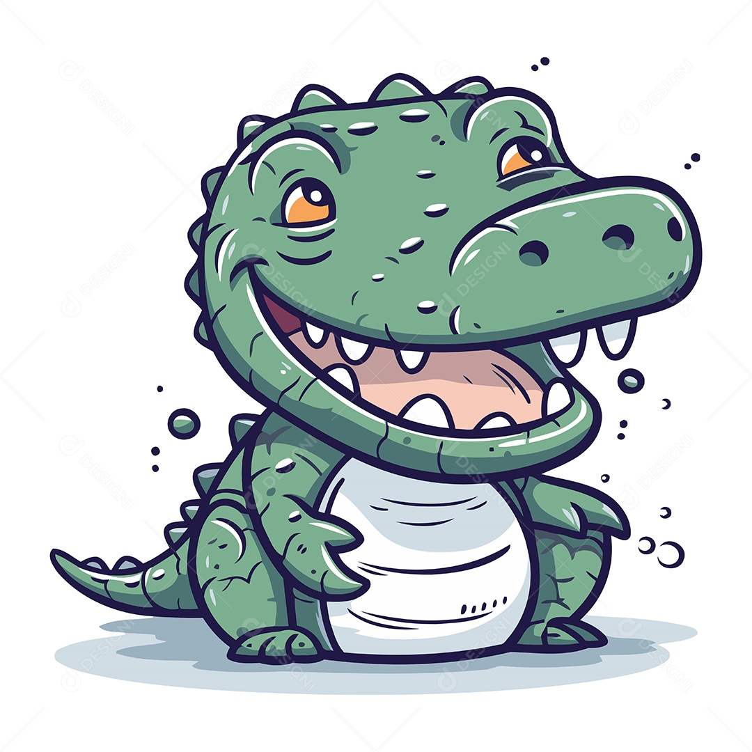 Jacaré Desenho Animado Ilustração Vetor EPS