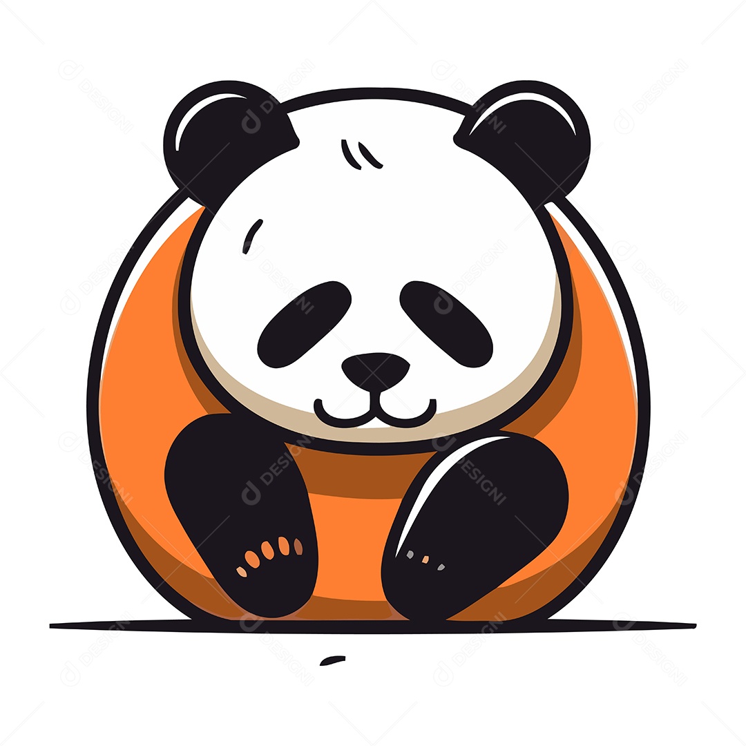 Panda Desenho Animado Ilustração Vetor EPS