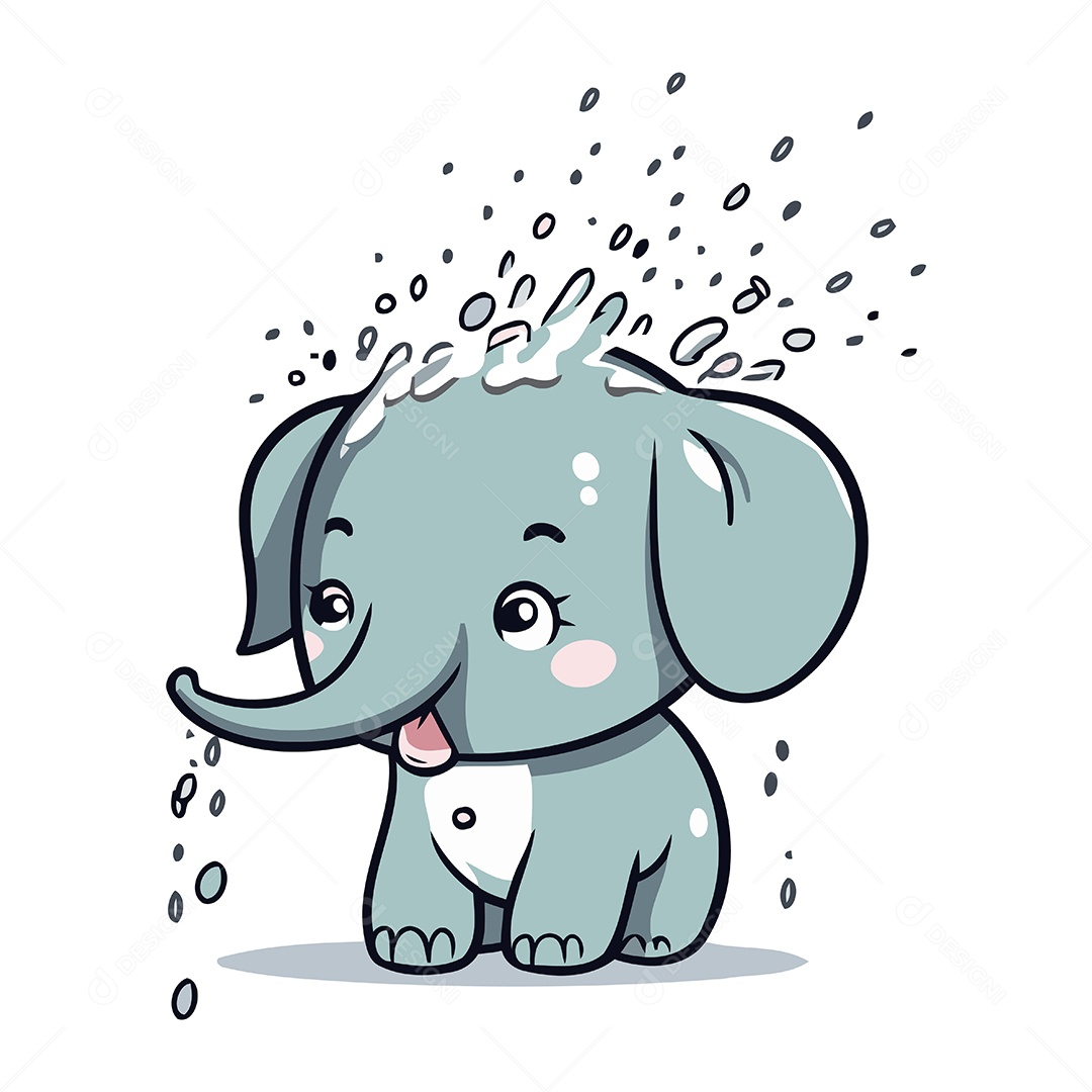 Elefante Desenho Animado Ilustração Vetor EPS