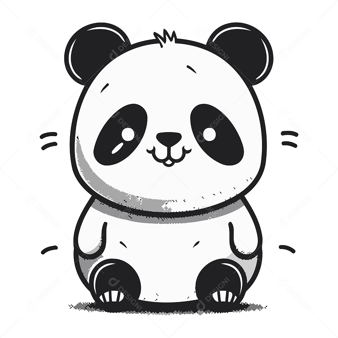 Panda Desenho Animado Ilustração Vetor EPS