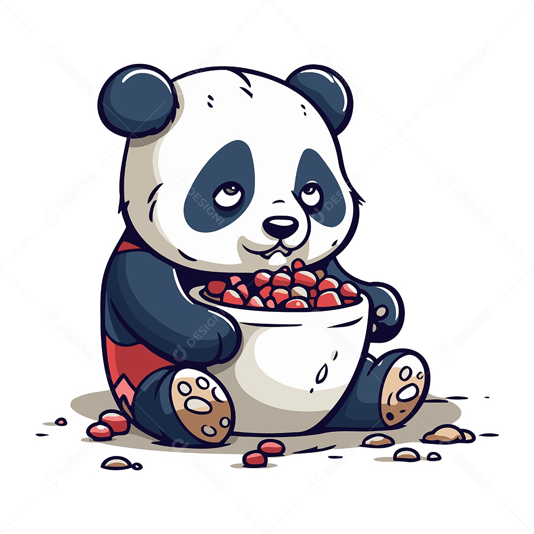 Panda Desenho Animado Ilustração Vetor EPS