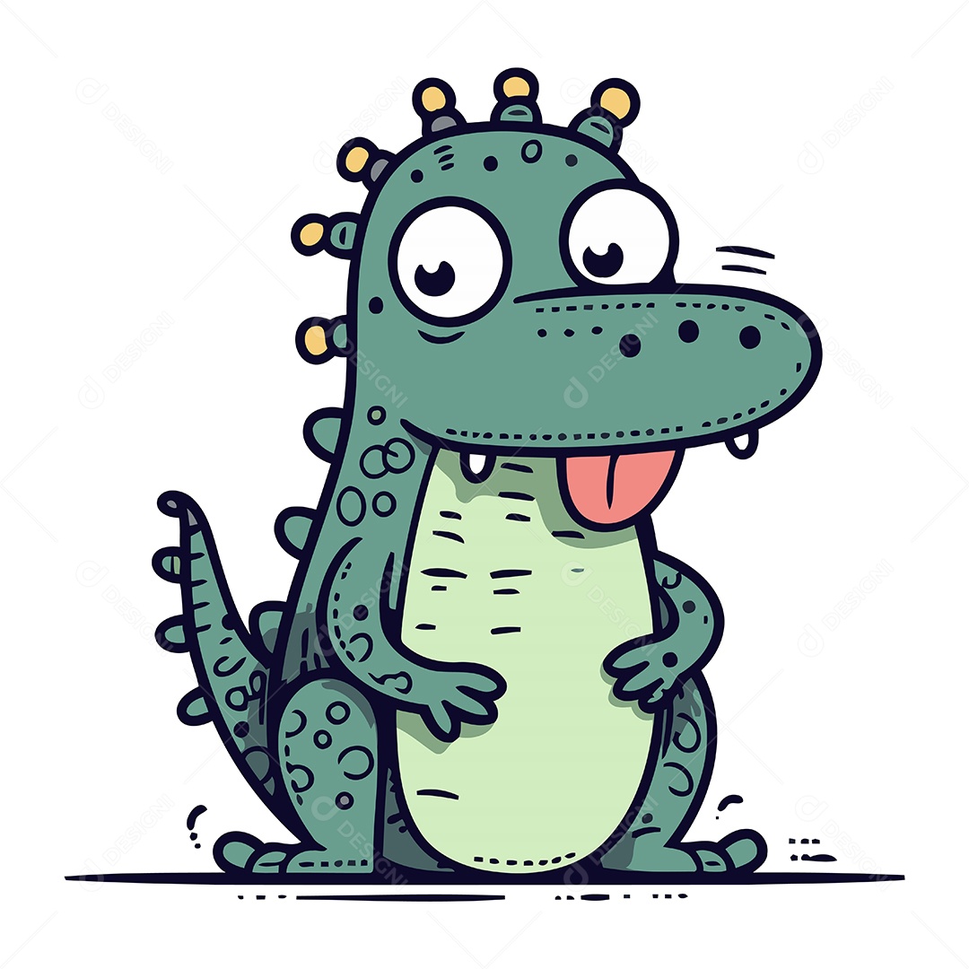 Jacaré Desenho Animado Ilustração Vetor EPS