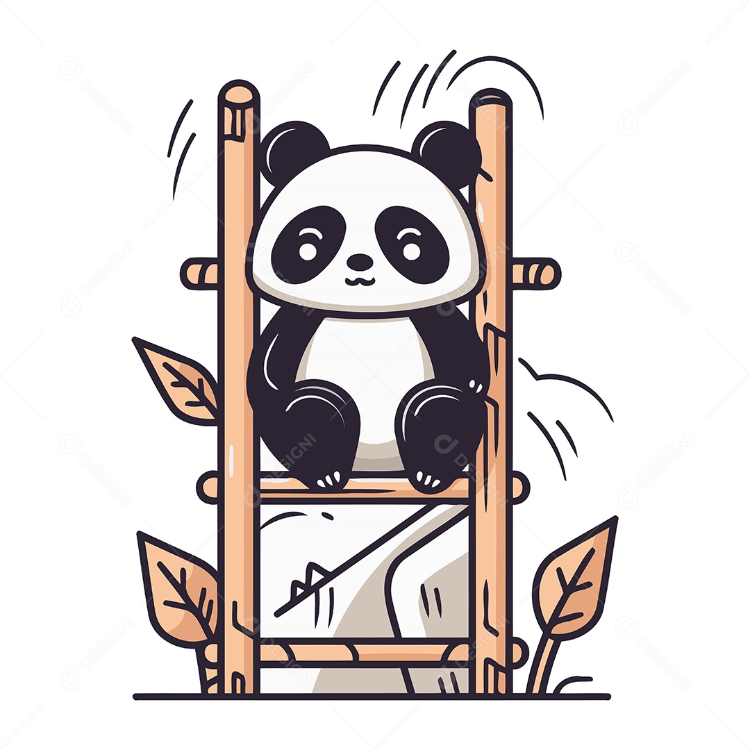 Panda Desenho Animado Ilustração Vetor EPS