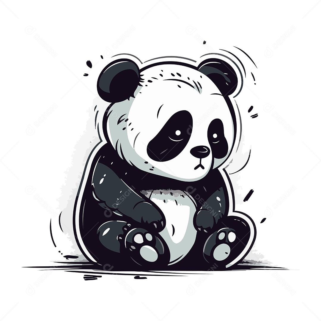 Panda Desenho Animado Ilustração Vetor EPS