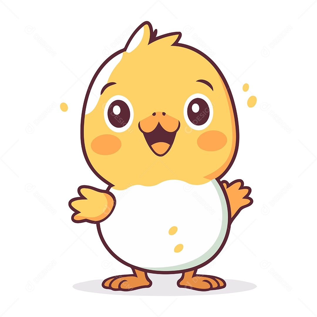 Pintinho Desenho Animado Ilustração Vetor EPS