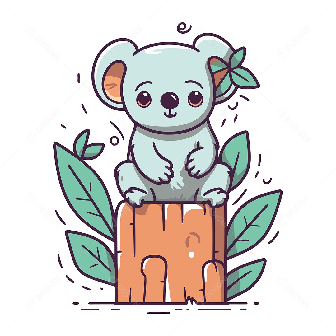 Coala Desenho Animado Ilustração Vetor EPS