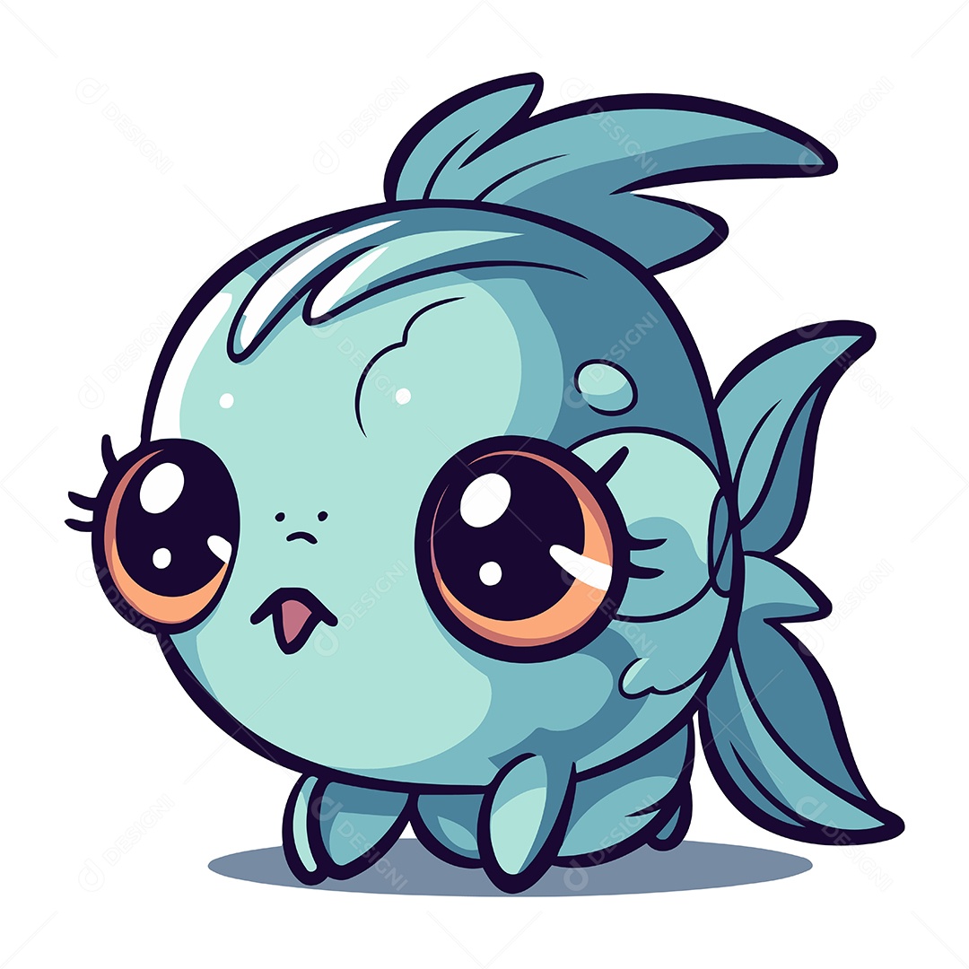 Peixe Desenho Animado Ilustração Vetor EPS