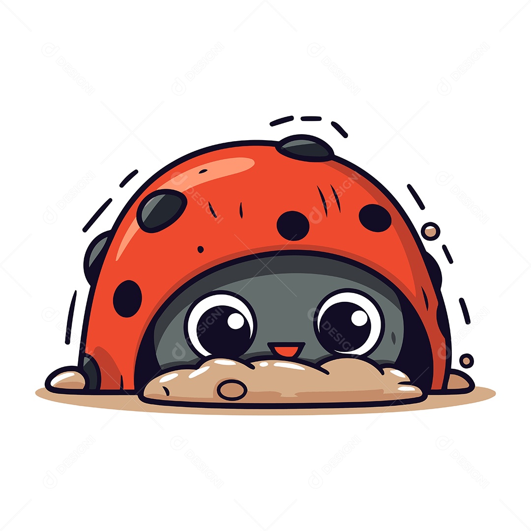 Joaninha Desenho Animado Ilustração Vetor EPS