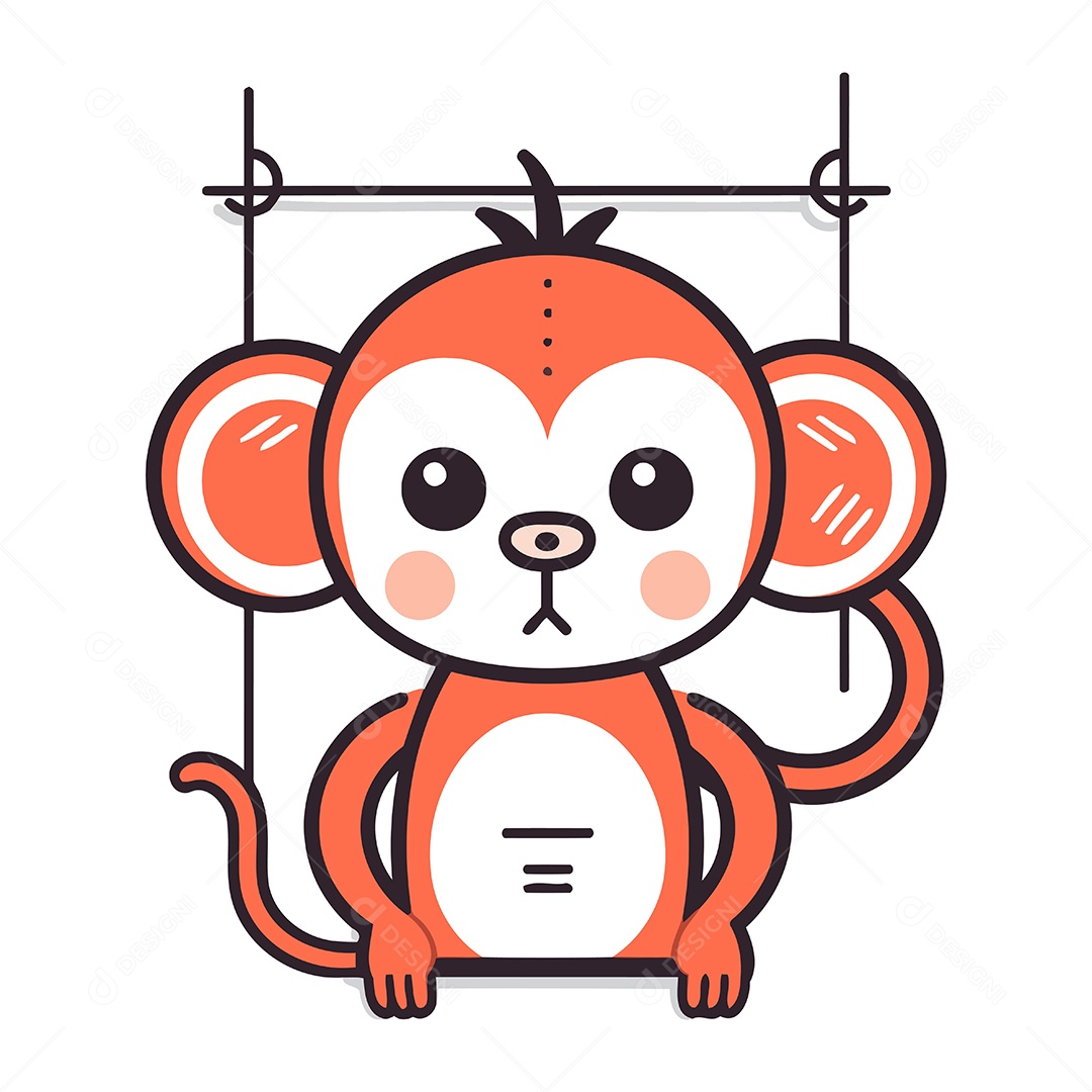 Macaco Desenho Animado Ilustração Vetor EPS