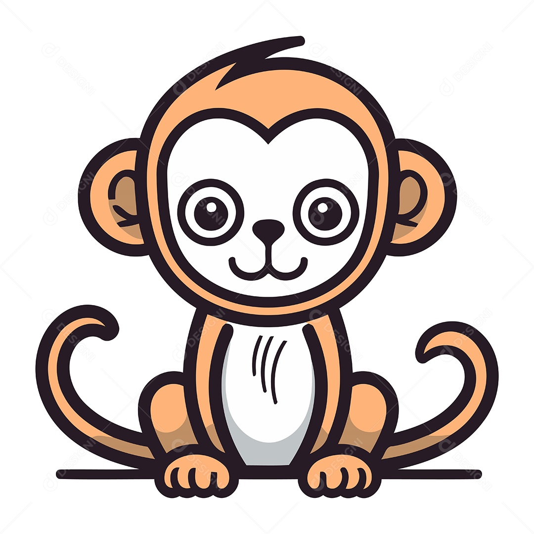 Macaco Desenho Animado Ilustração Vetor EPS