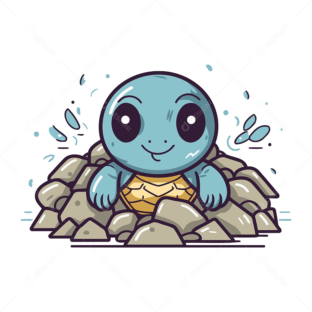 Tartaruga Desenho Animado Ilustração Vetor EPS