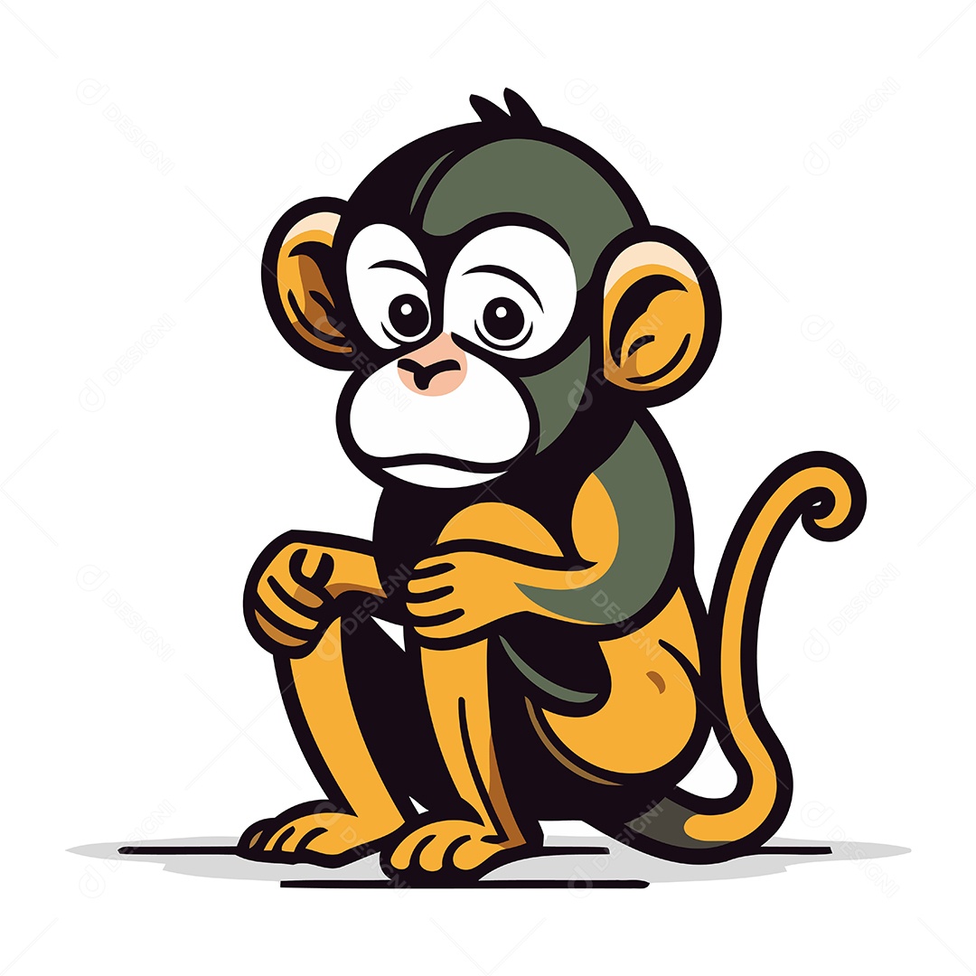 Macaco Desenho Animado Ilustração Vetor EPS