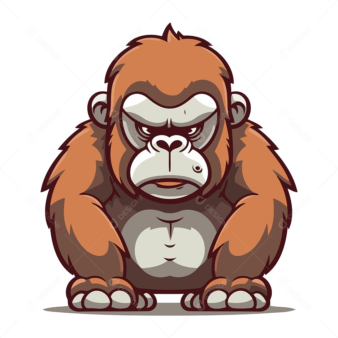 Gorila Desenho Animado Ilustração Vetor EPS