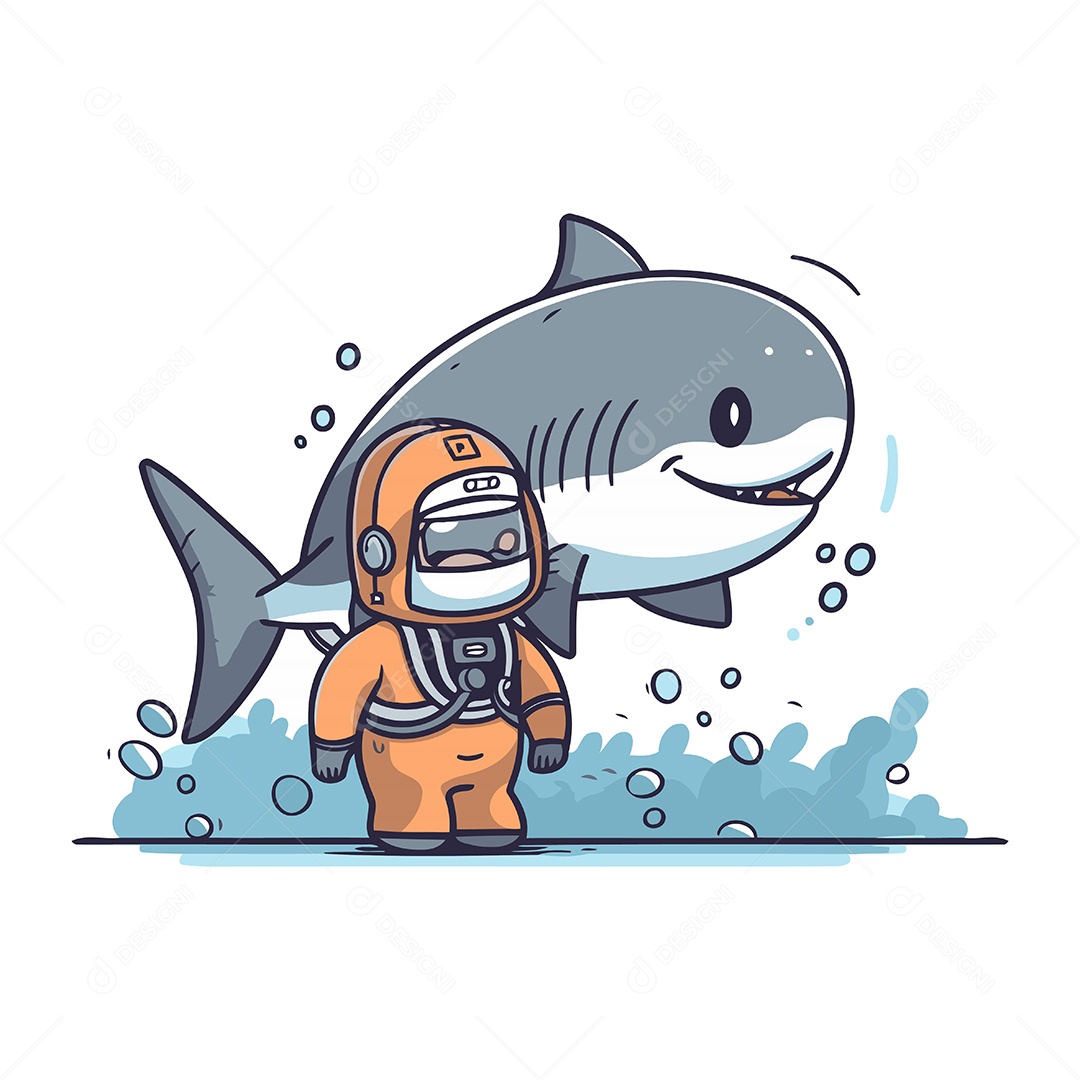 Golfinho Desenho Animado Ilustração Vetor EPS