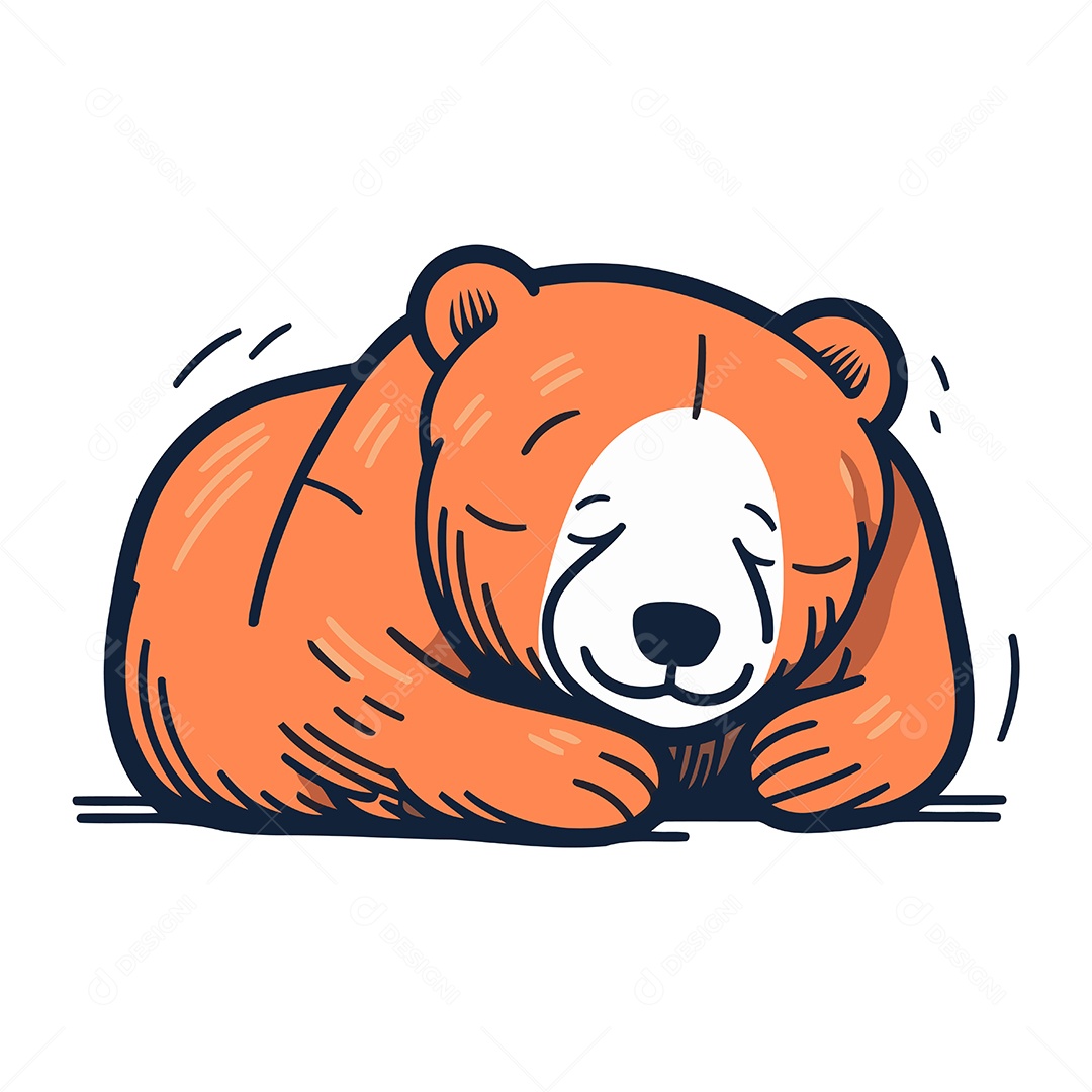 Urso Dormindo Desenho Animado Ilustração Vetor EPS