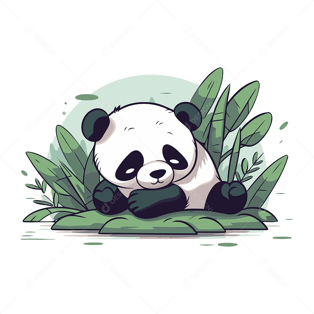 Urso Panda Desenho Animado Ilustração Vetor EPS
