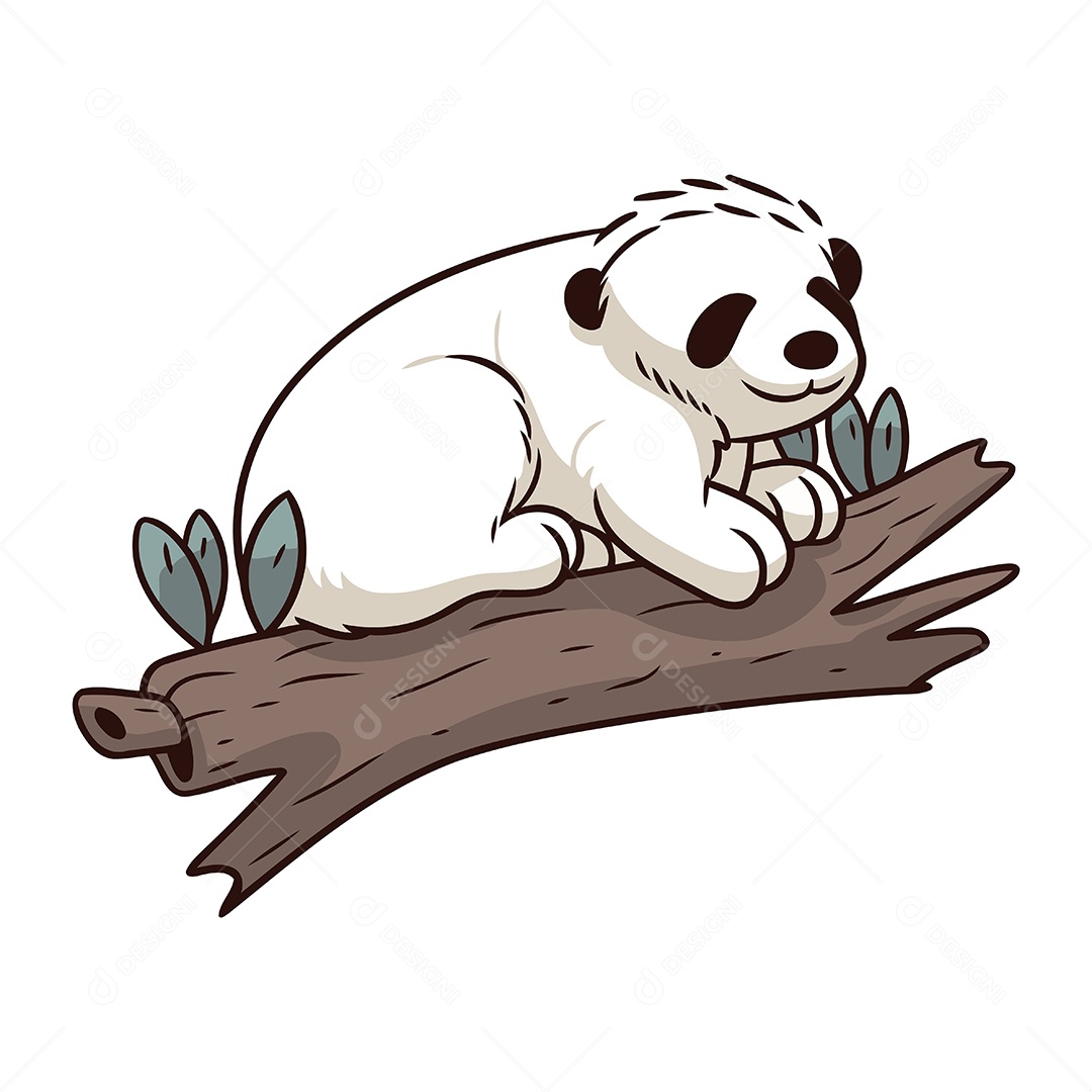 Urso Panda Desenho Animado Ilustração Vetor EPS