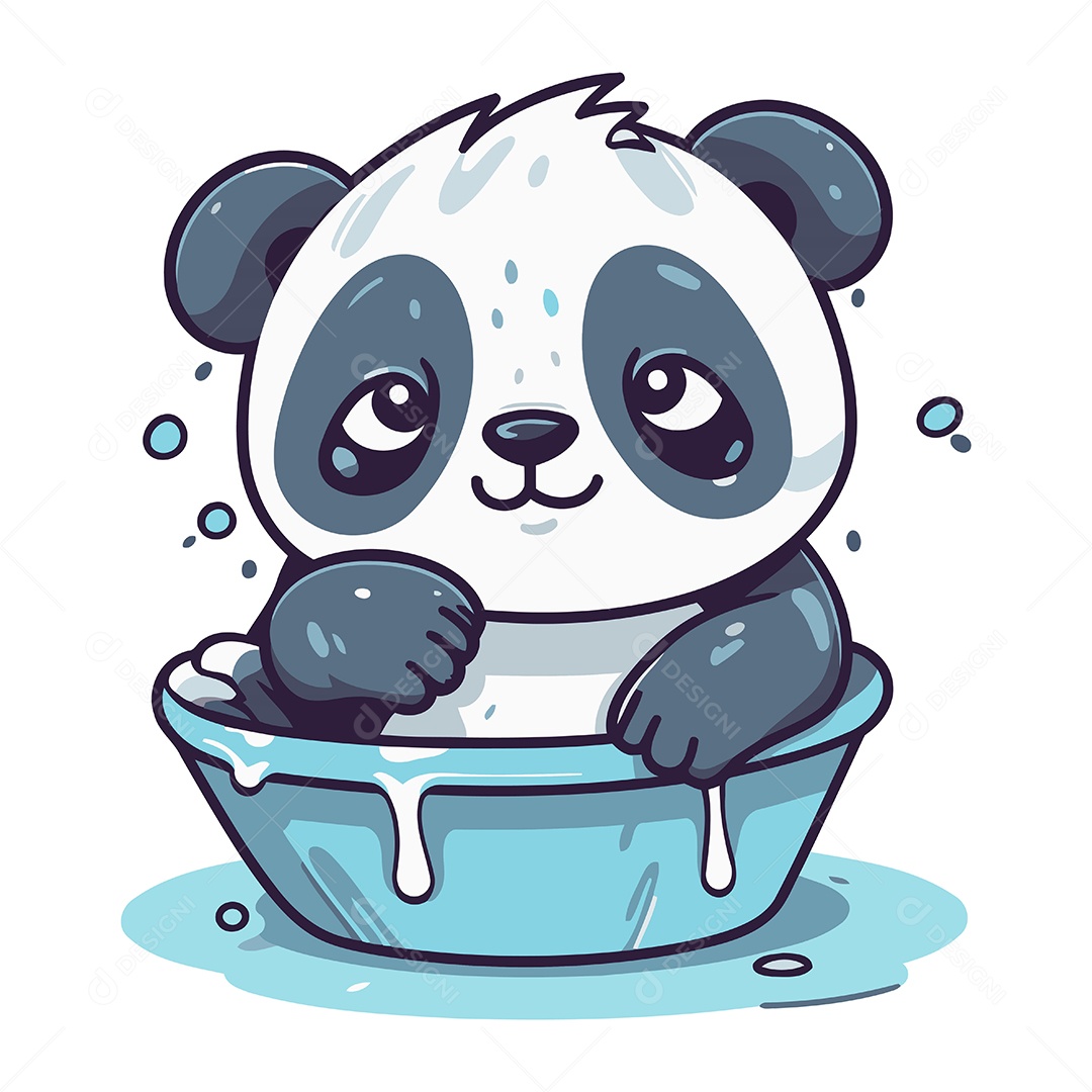 Panda Desenho Animado Ilustração Vetor EPS