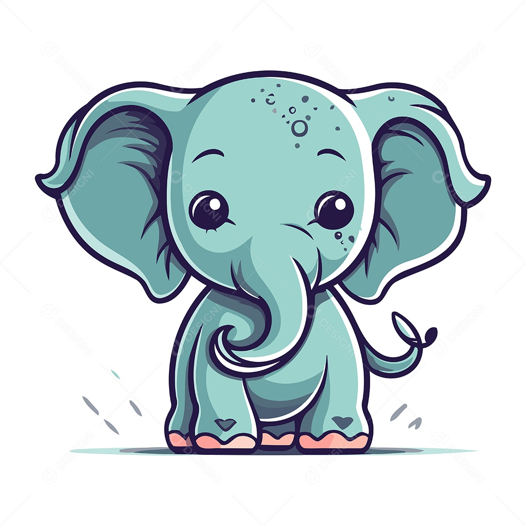 Elefante Desenho Animado Ilustração Vetor EPS