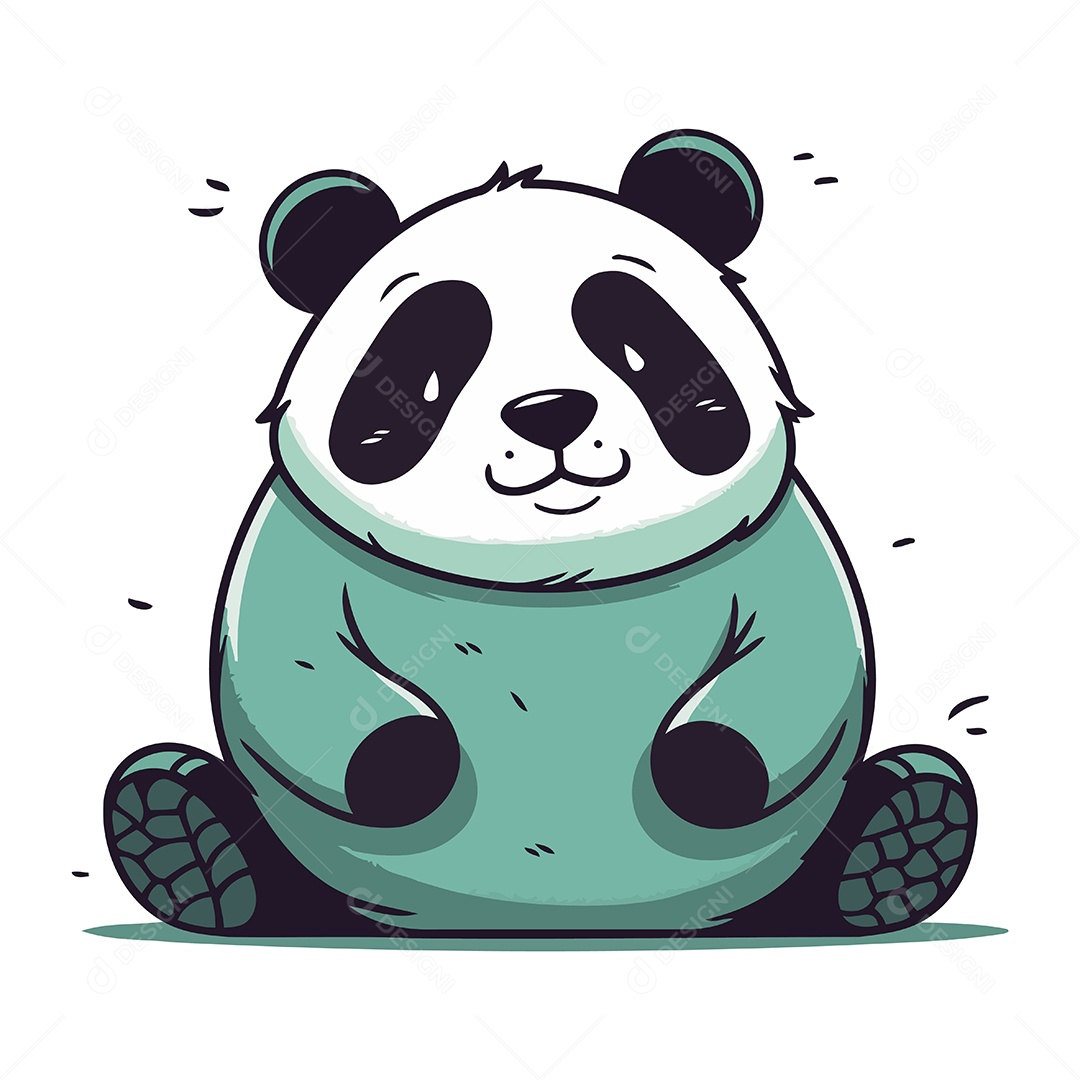 Panda Desenho Animado Ilustração Vetor EPS