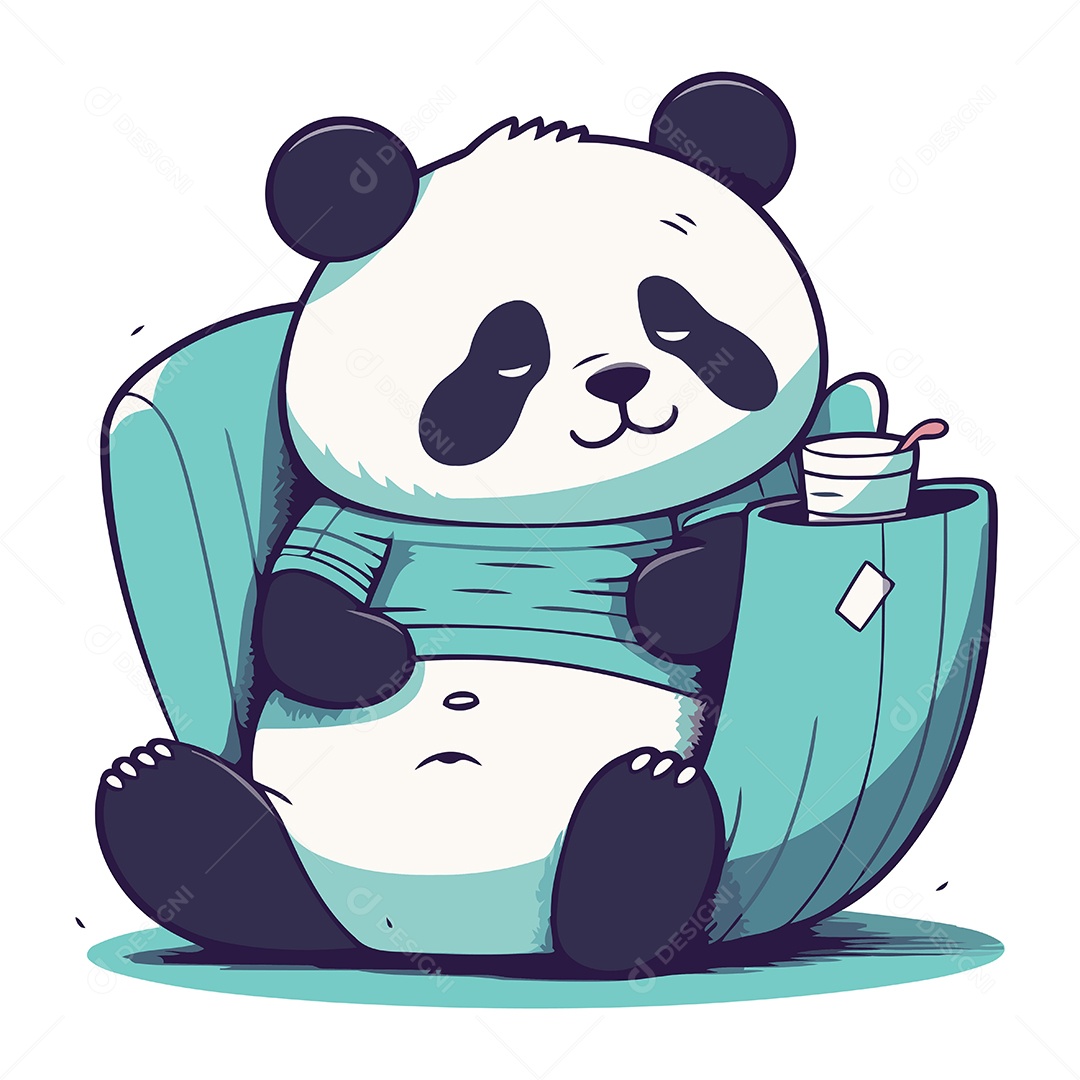Panda Desenho Animado Ilustração Vetor EPS
