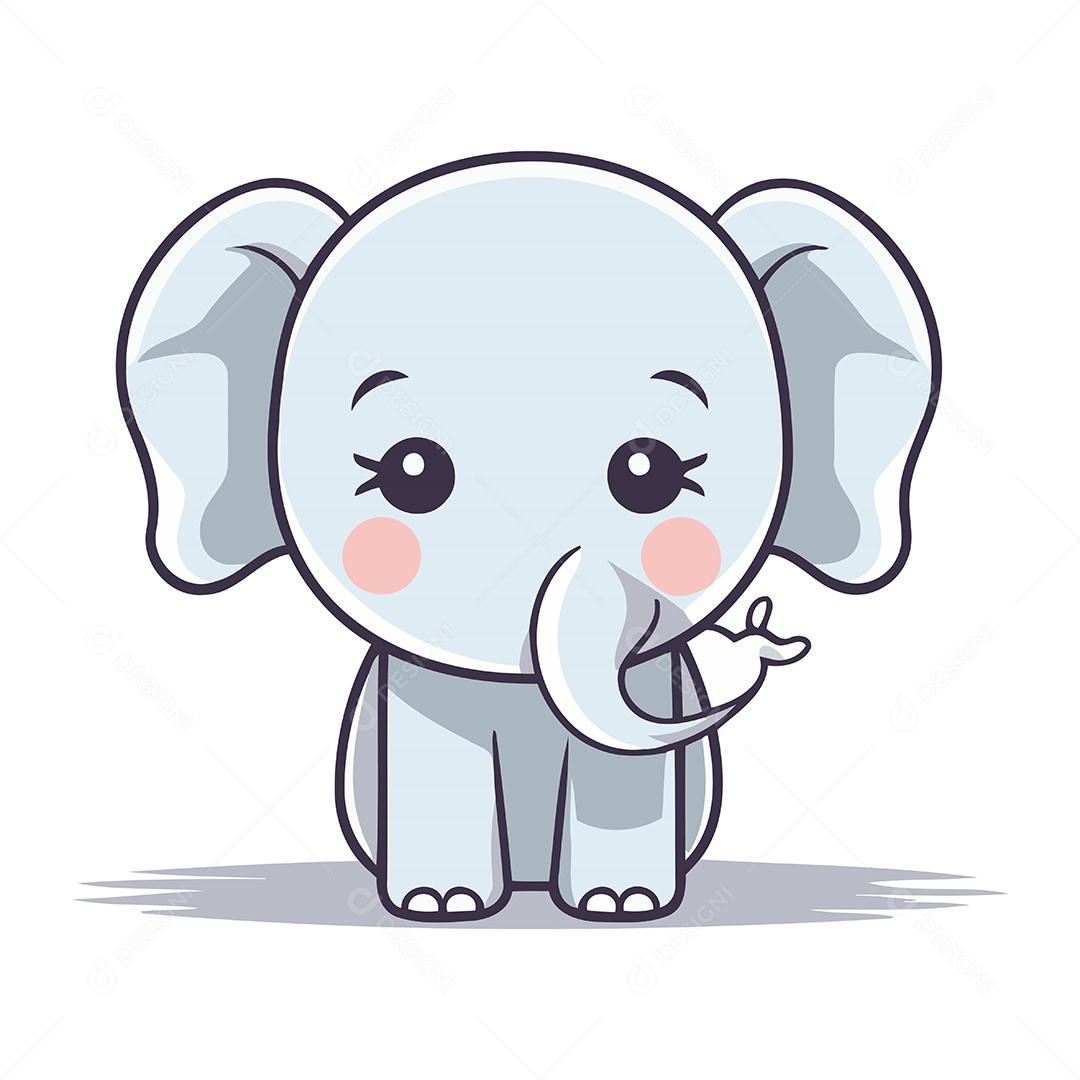 Elefante Desenho Animado Ilustração Vetor EPS