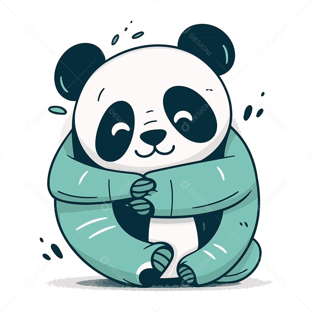 Panda Desenho Animado Ilustração Vetor EPS