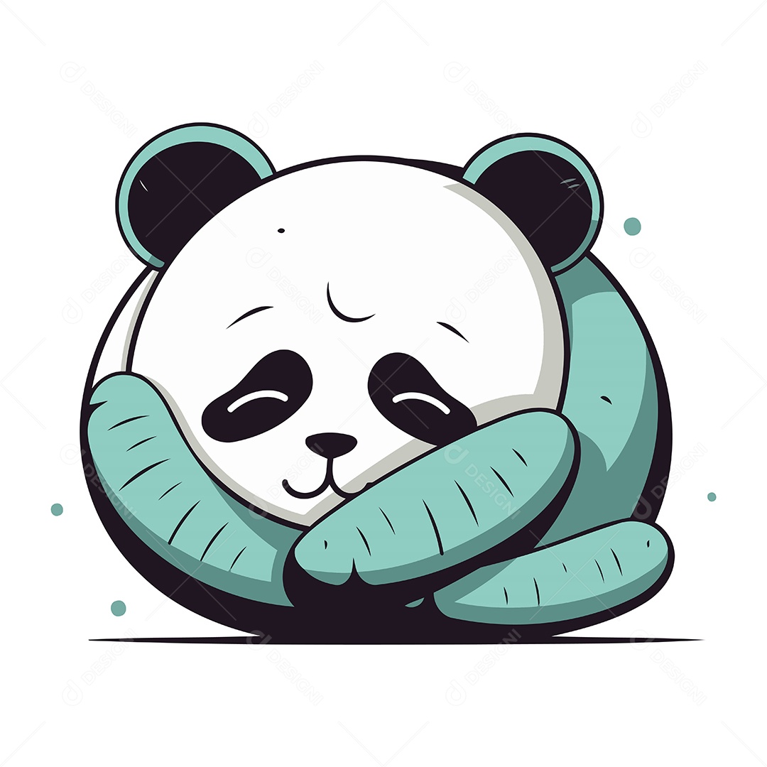 Panda Desenho Animado Ilustração Vetor EPS