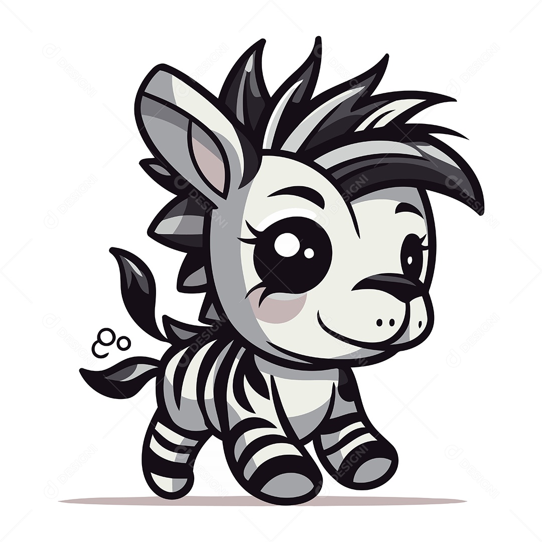 Zebra Desenho Animado Ilustração Vetor EPS