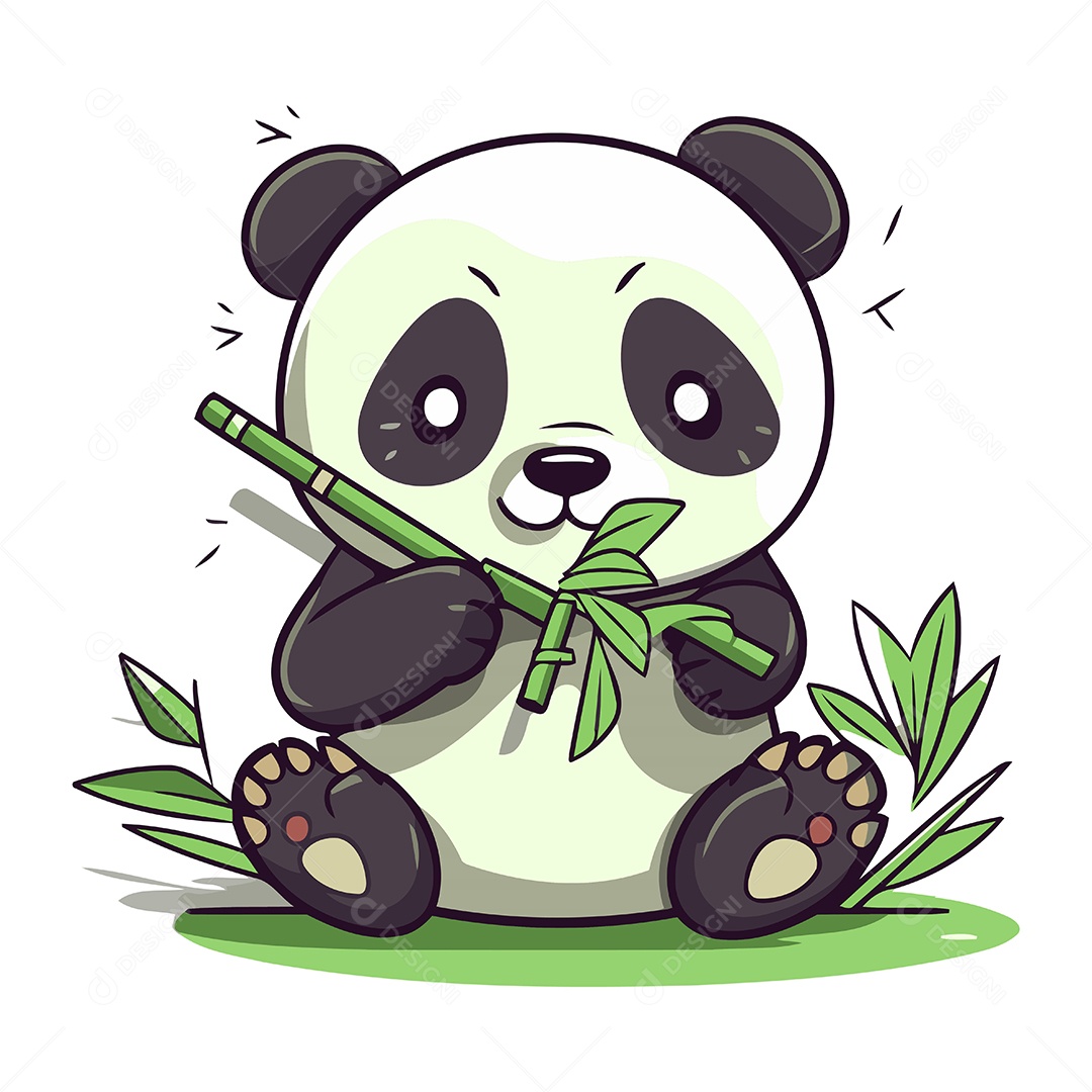 Urso Panda Desenho Animado Ilustração Vetor EPS
