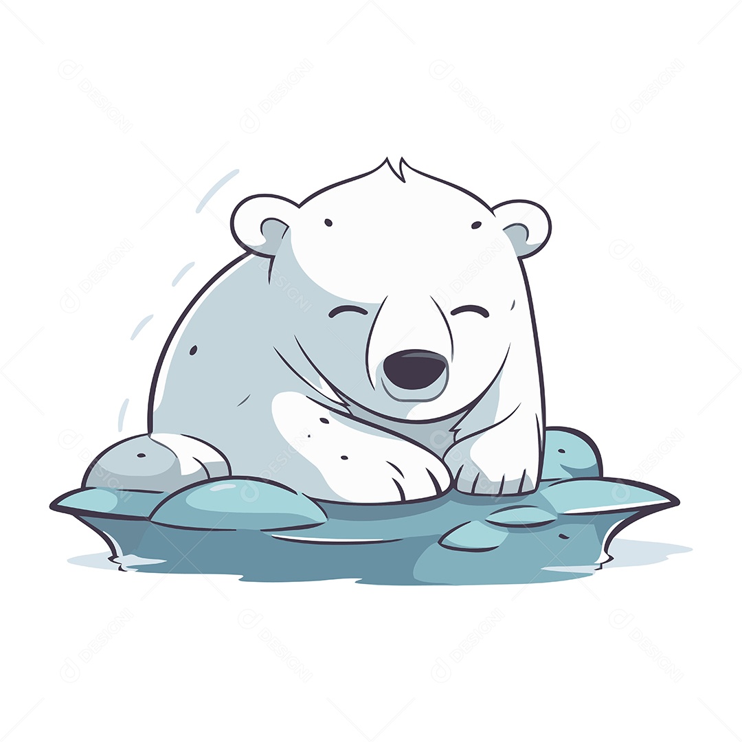 Urso Polar Desenho Animado Ilustração Vetor EPS