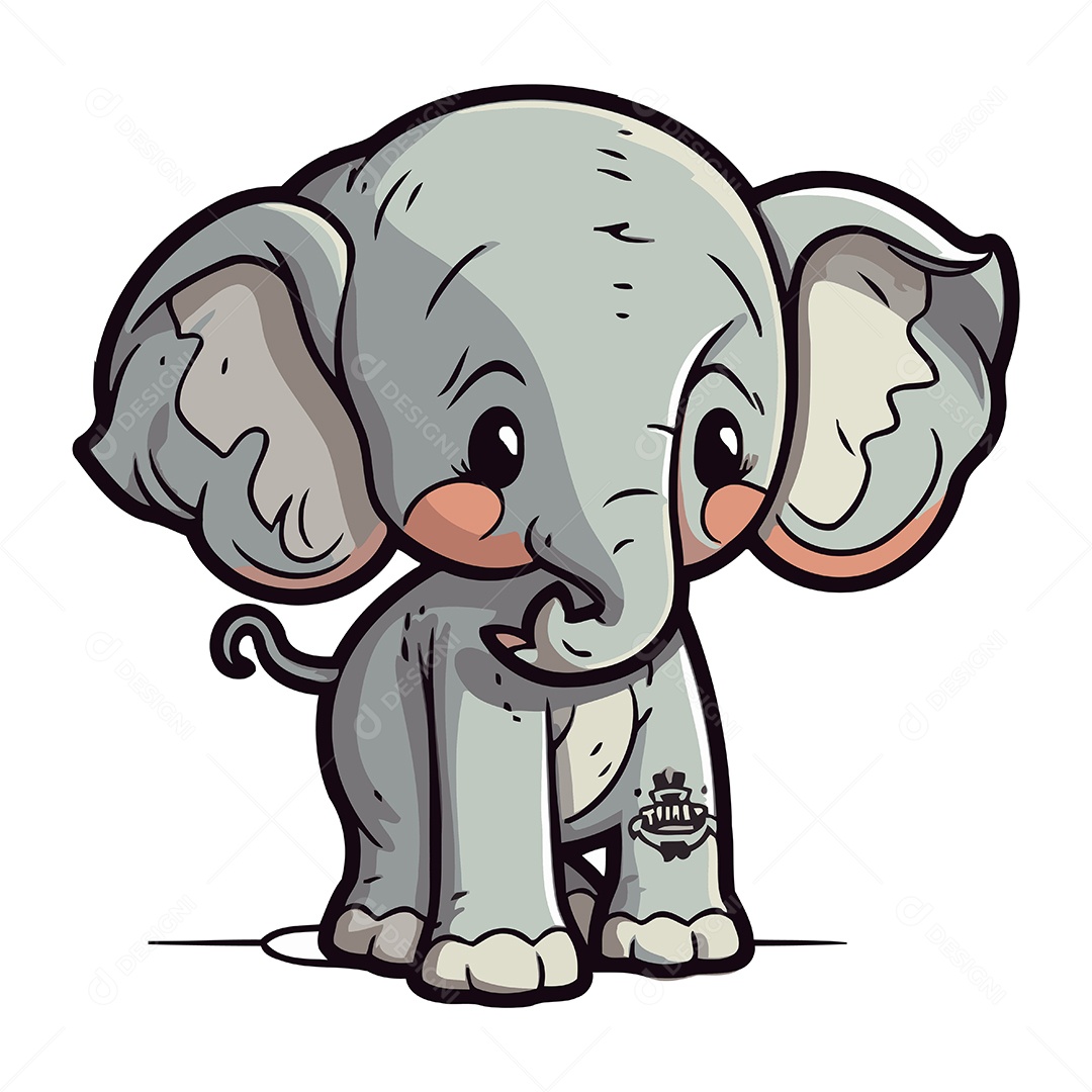 Elefante Desenho Animado Ilustração Vetor EPS