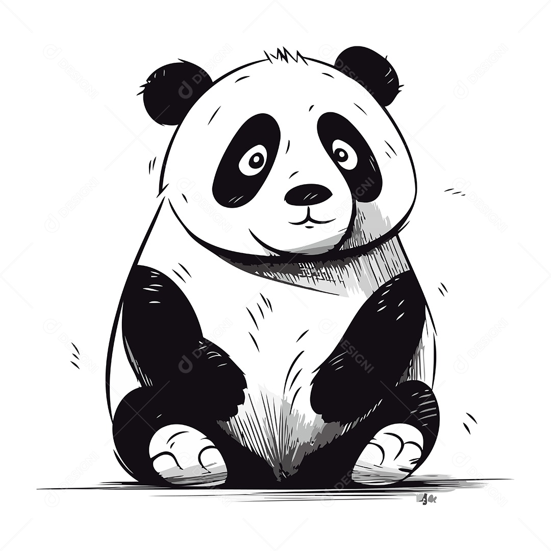 Panda Desenho Animado Ilustração Vetor EPS