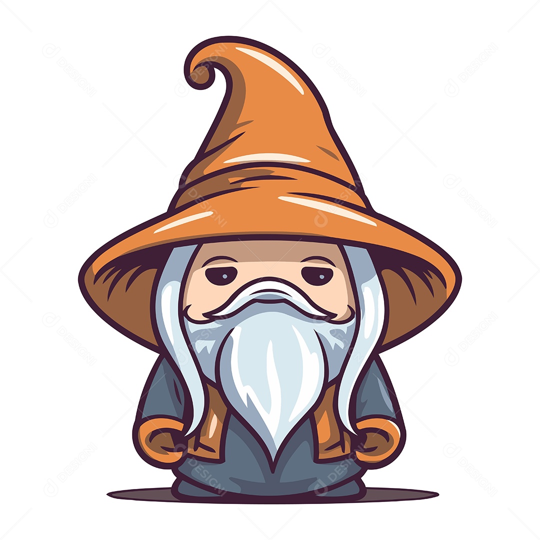 Mago Desenho Animado Ilustração Vetor EPS