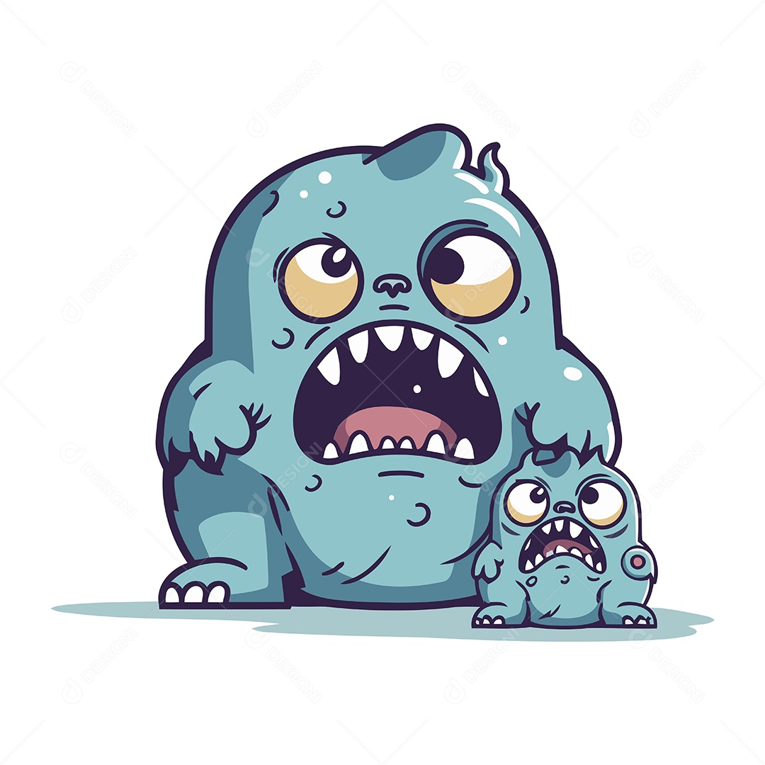 Monstro Desenho Animado Ilustração Vetor EPS