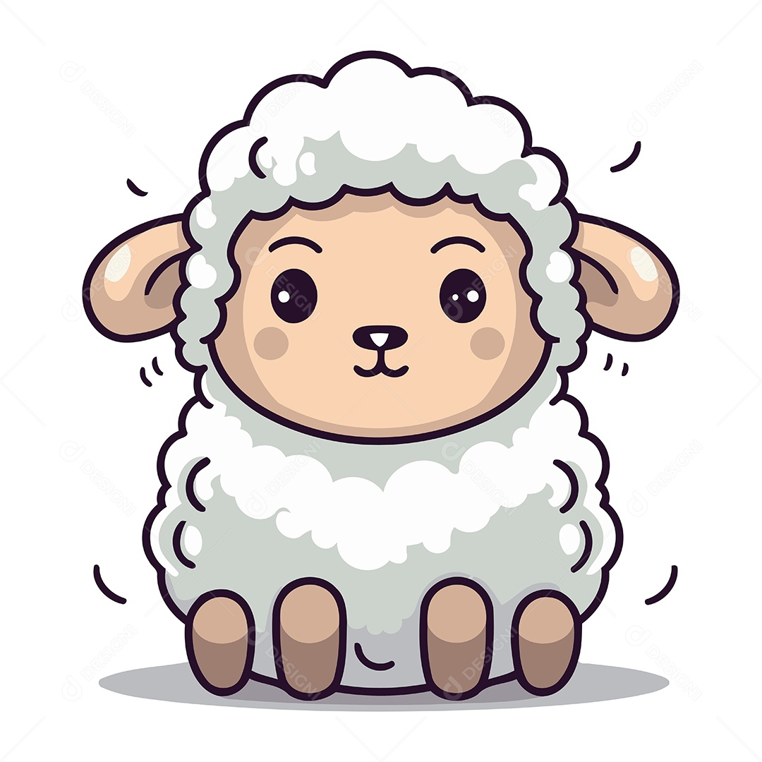 Ovelha Desenho Animado Ilustração Vetor EPS