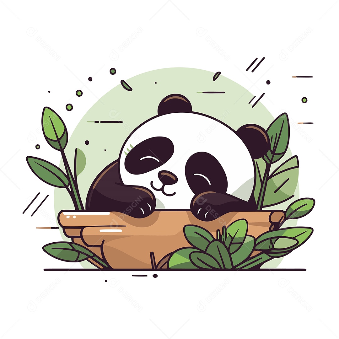 Panda Desenho Animado Ilustração Vetor EPS
