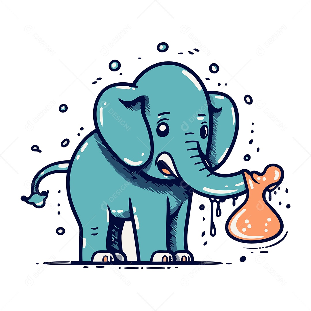 Elefante Desenho Animado Ilustração Vetor EPS