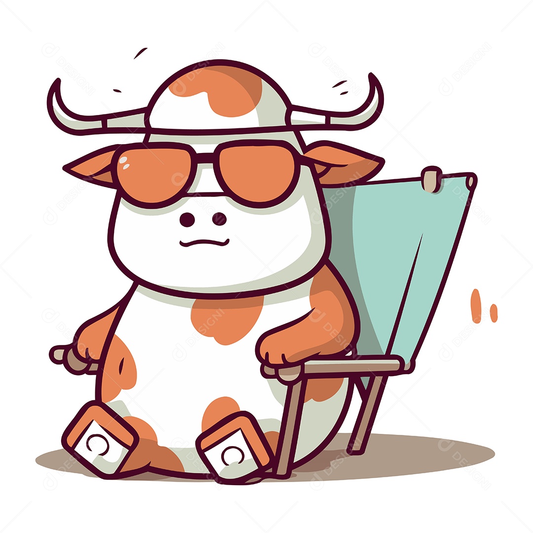 Vaca Desenho Animado Ilustração Vetor EPS