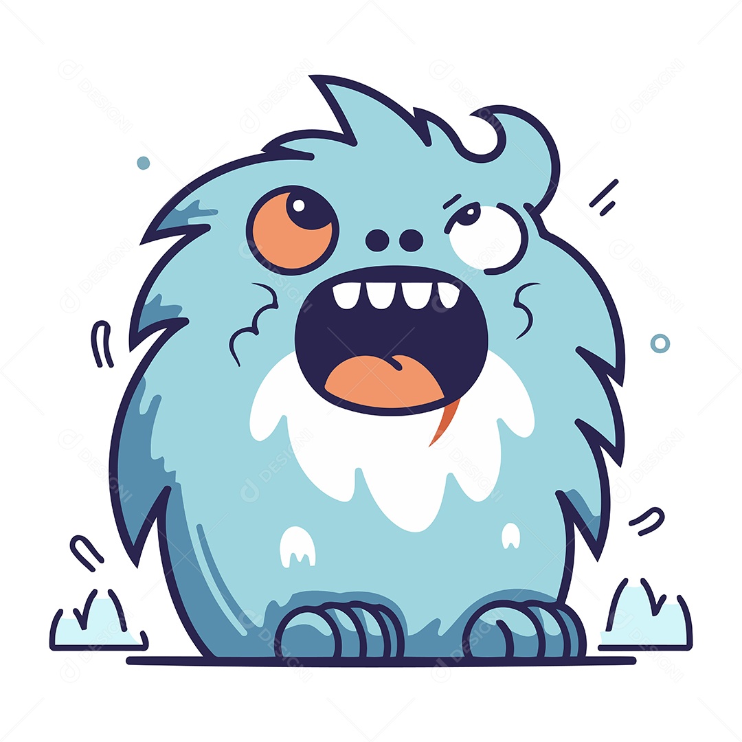 Monstro Desenho Animado Ilustração Vetor EPS