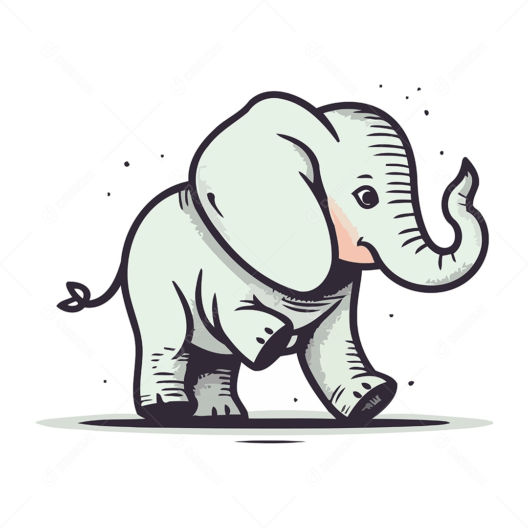 Elefante Desenho Animado Ilustração Vetor EPS