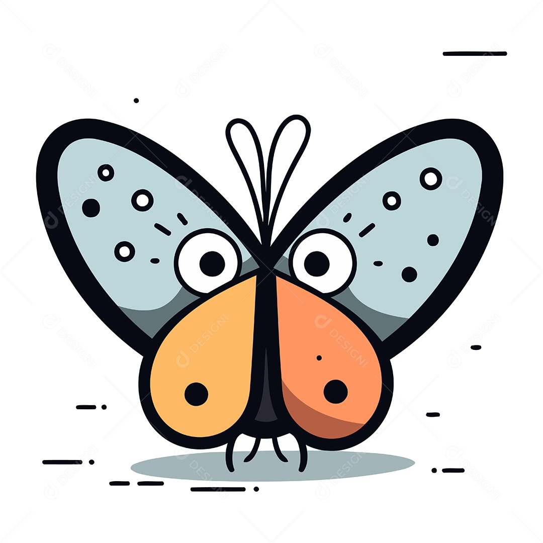 Borboleta Desenho Animado Ilustração Vetor EPS