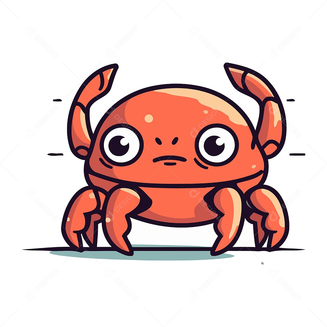 Caranguejo Desenho Animado Ilustração Vetor EPS