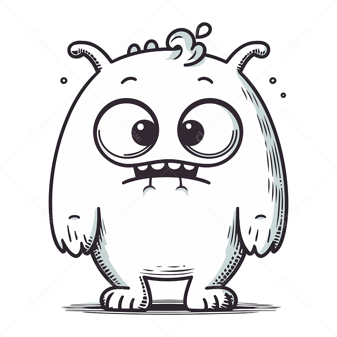 Monstro Desenho Animado Ilustração Vetor EPS