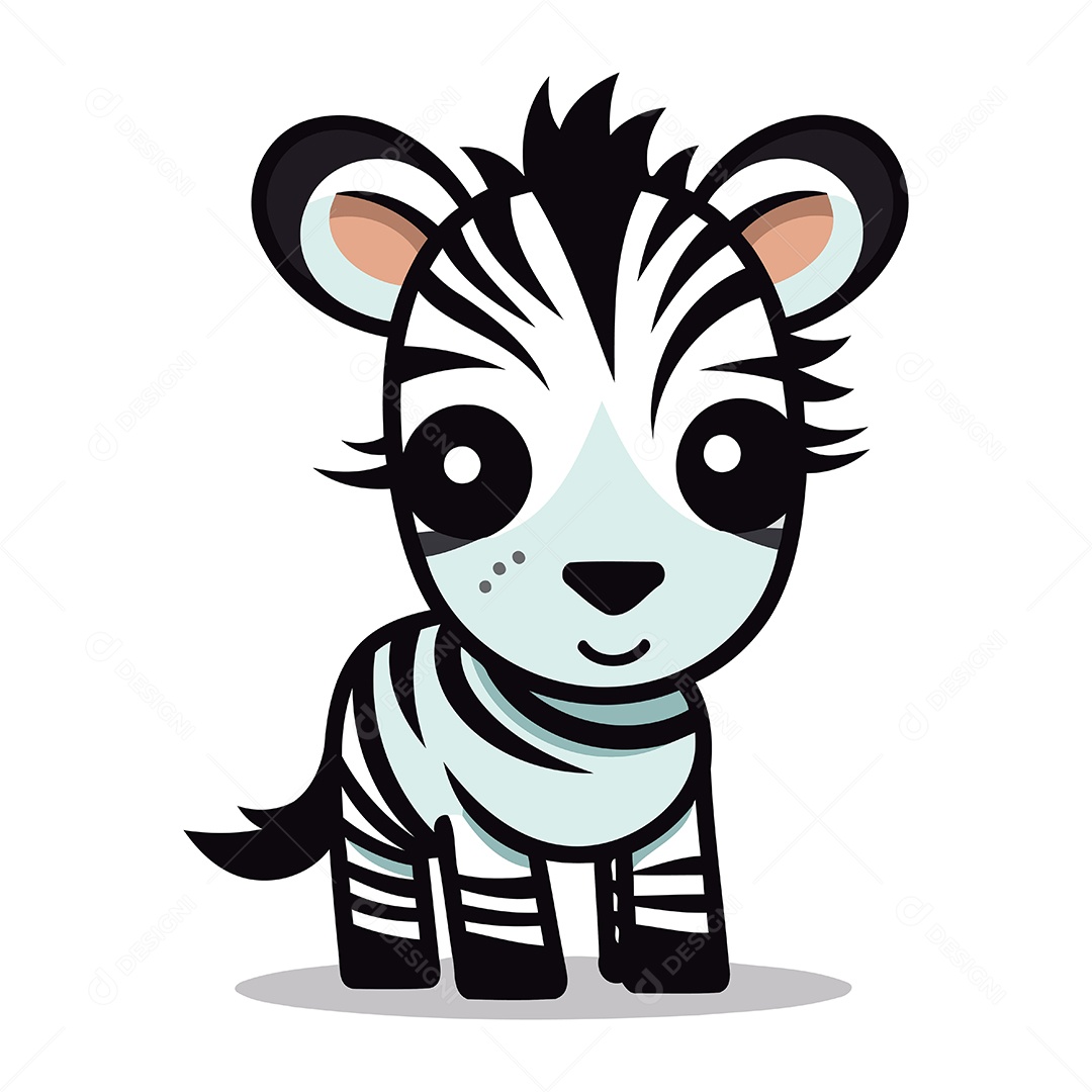 Zebra Desenho Animado Ilustração Vetor EPS