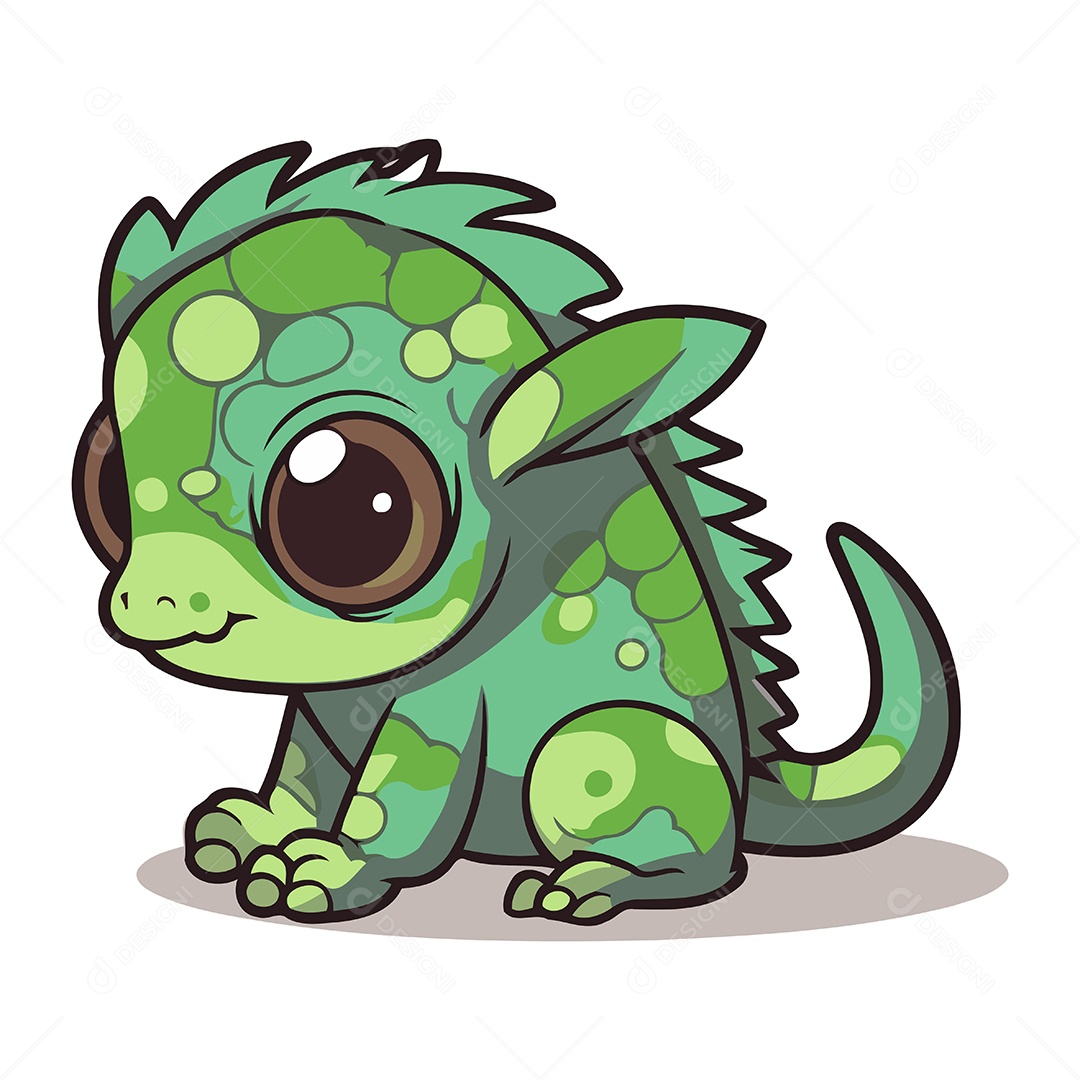 Camaleão Desenho Animado Ilustração Vetor EPS