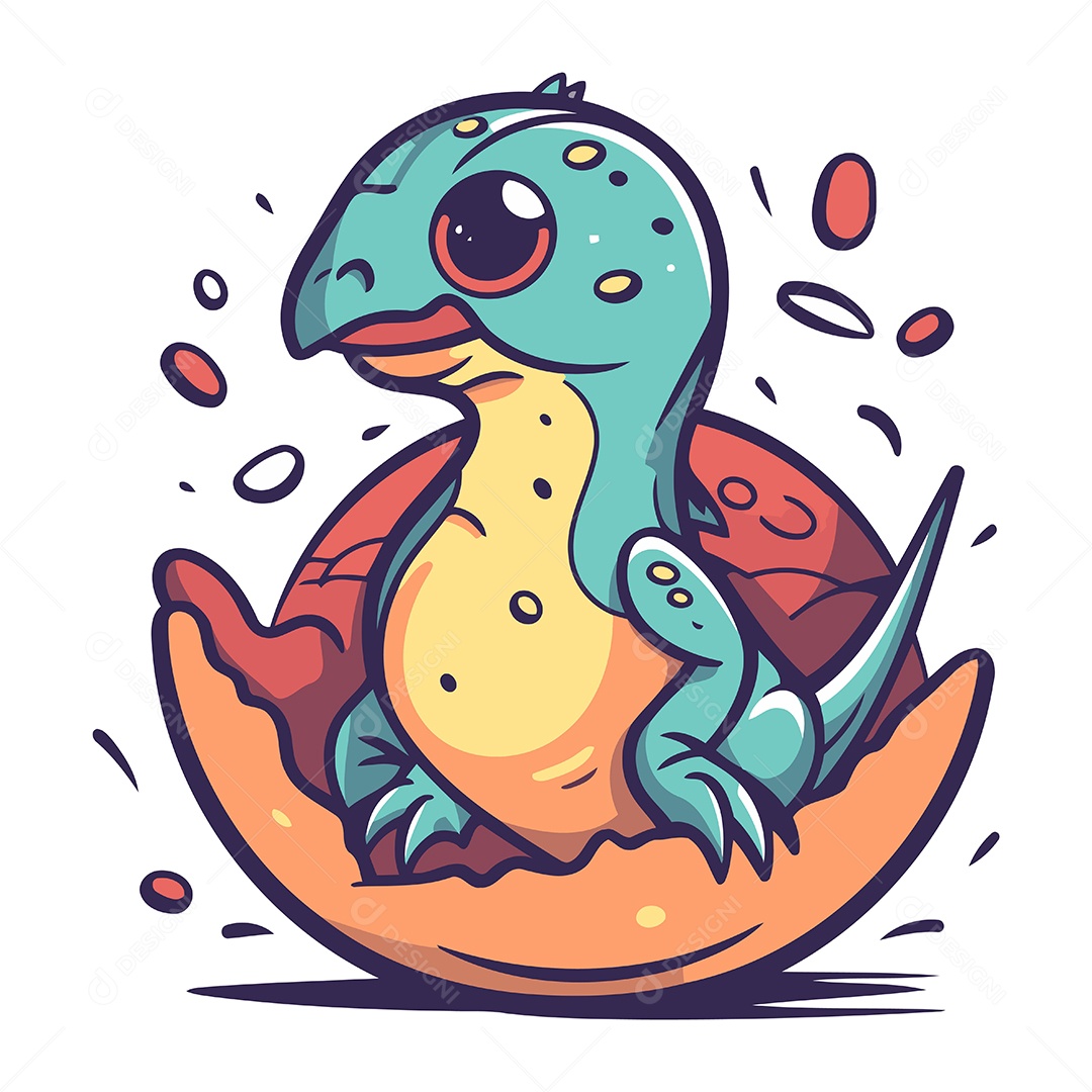 Dinossauro Desenho Animado Ilustração Vetor EPS