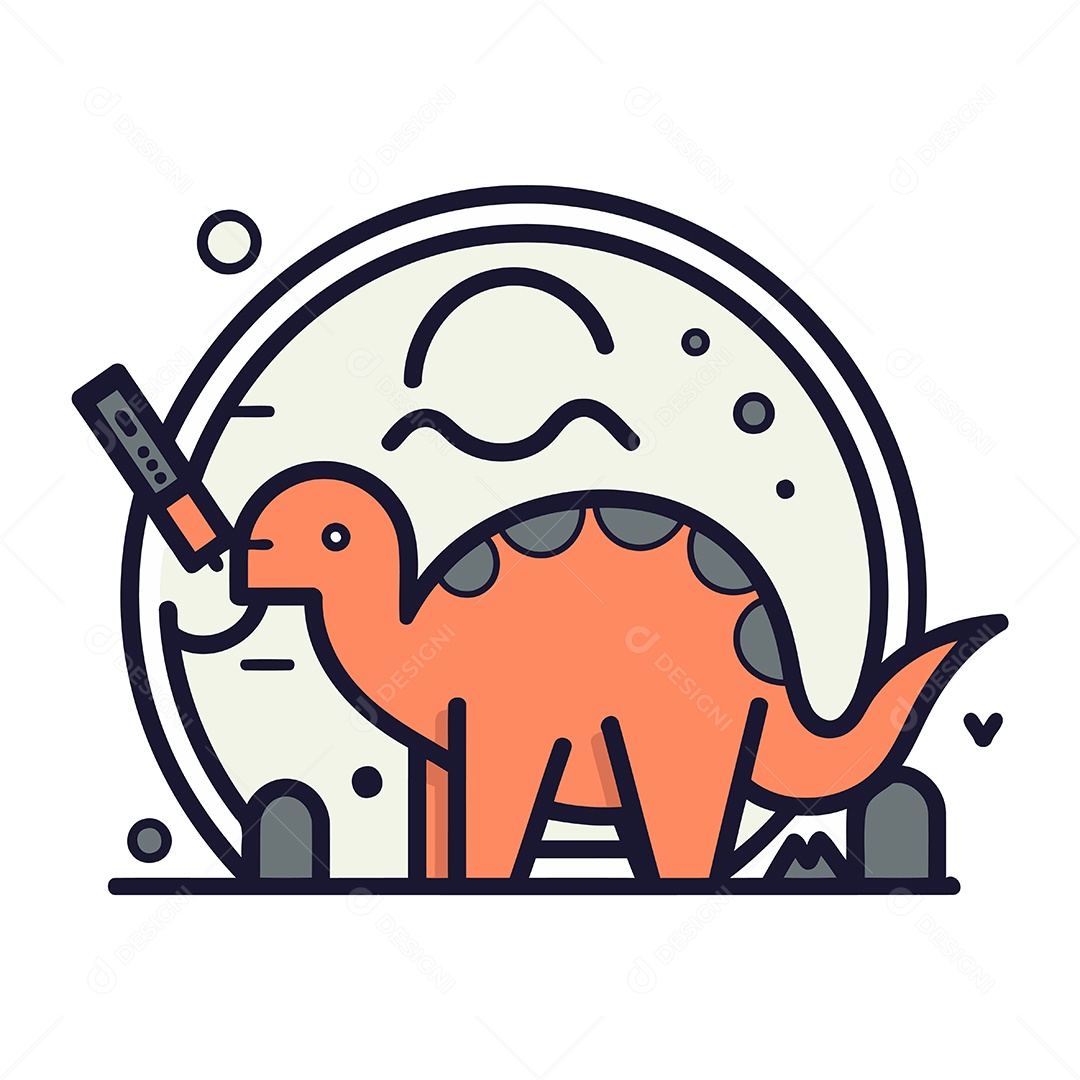 Dinossauro Desenho Animado Ilustração Vetor EPS